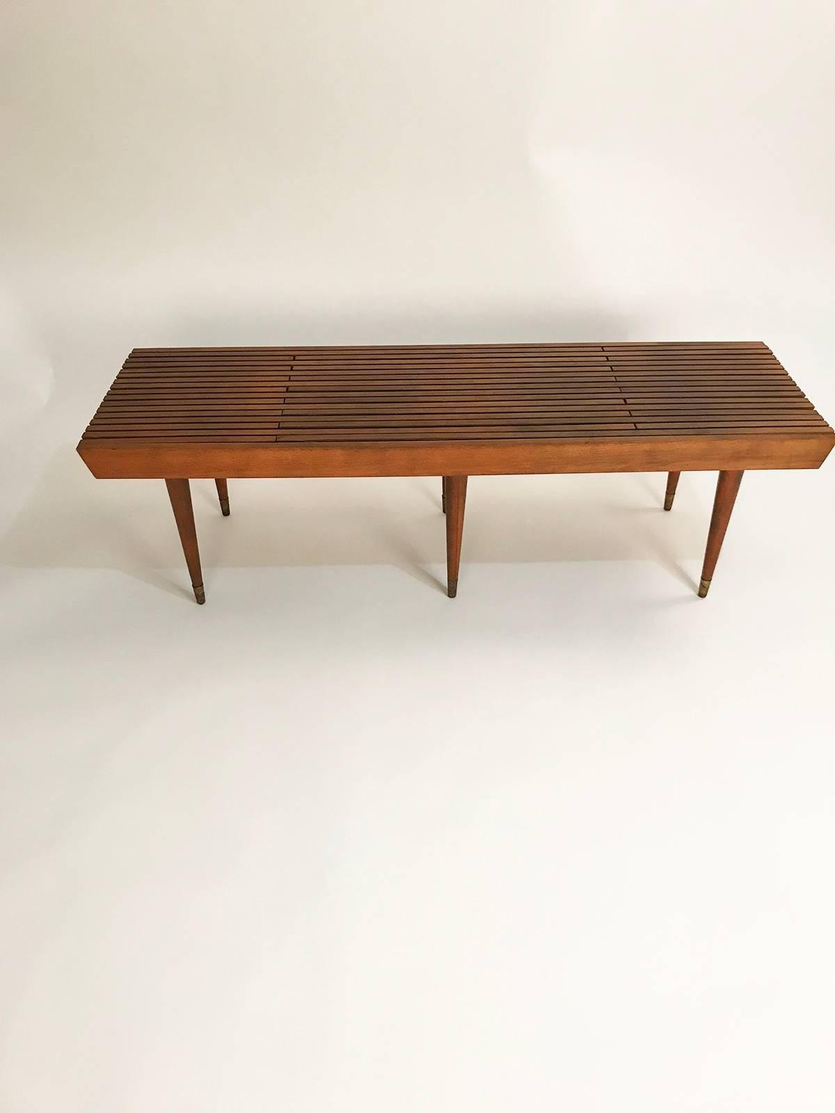 Midcentury Expandable Slat Bench or Coffee Table 2