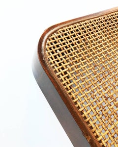 1950s George Nelson for Herman Miller Walnut and Cane Headboard