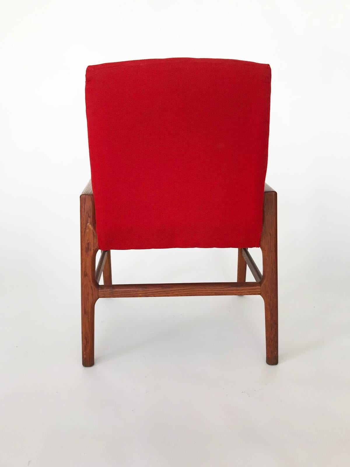 Scandinavian Modern Scandinavian Midcentury Red Fumed Oak Armchair