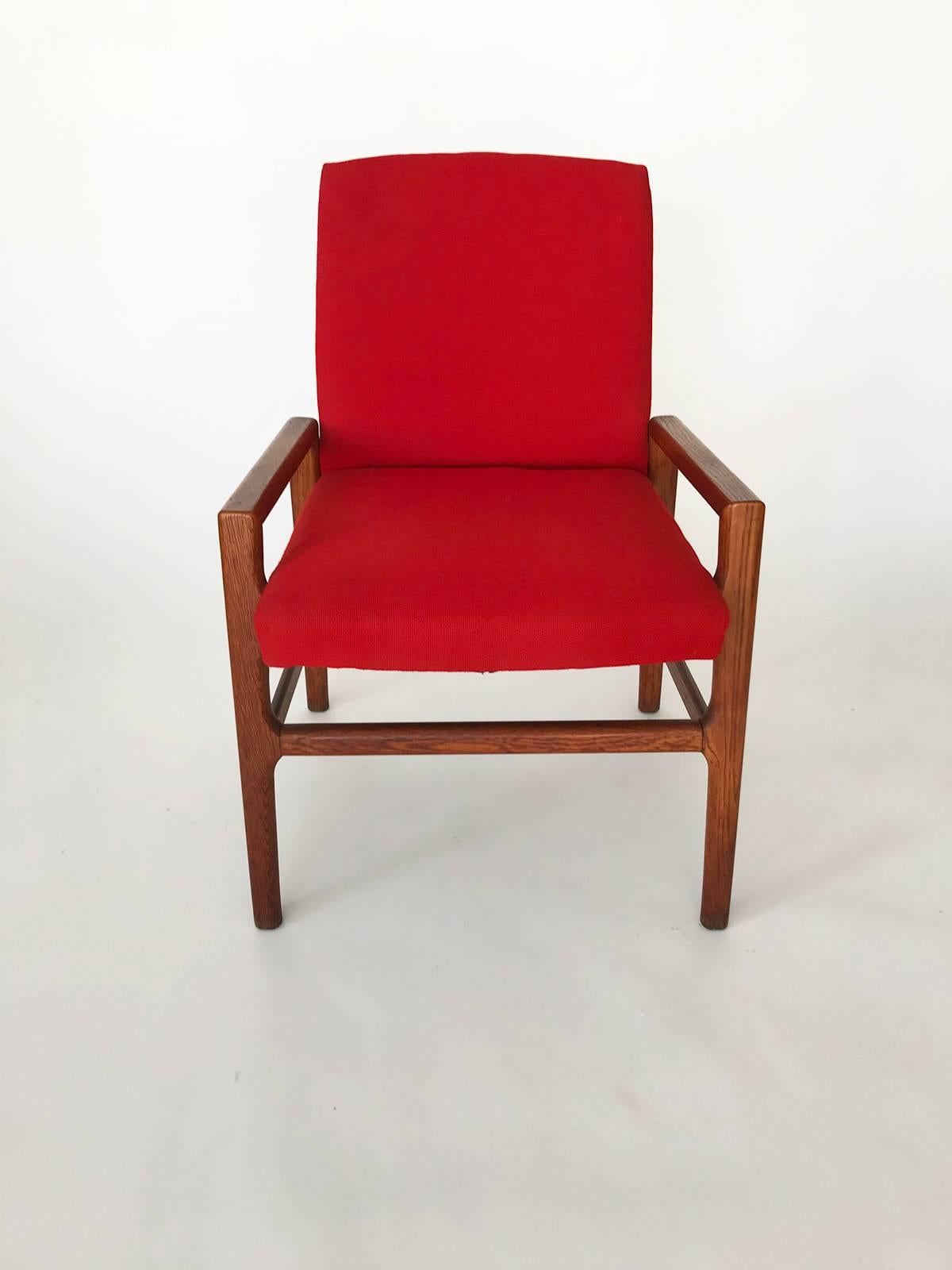 Mid-20th Century Scandinavian Midcentury Red Fumed Oak Armchair