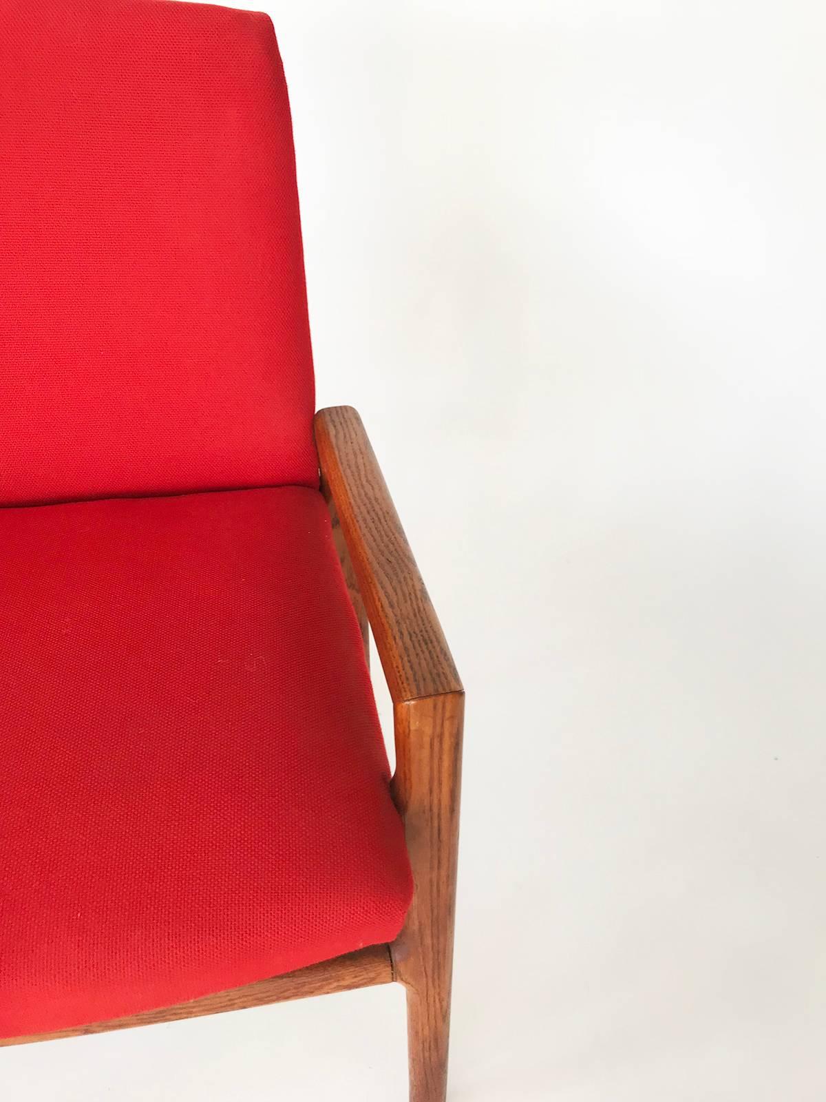 Scandinavian Midcentury Red Fumed Oak Armchair 1
