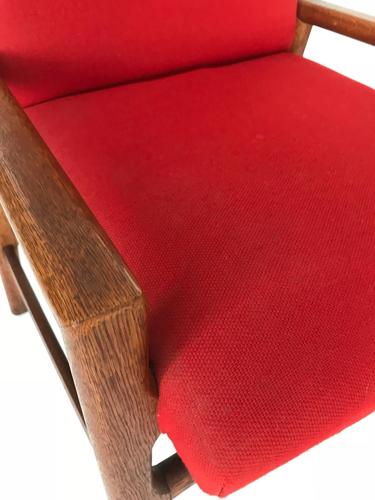 Scandinavian Midcentury Red Fumed Oak Armchair 3