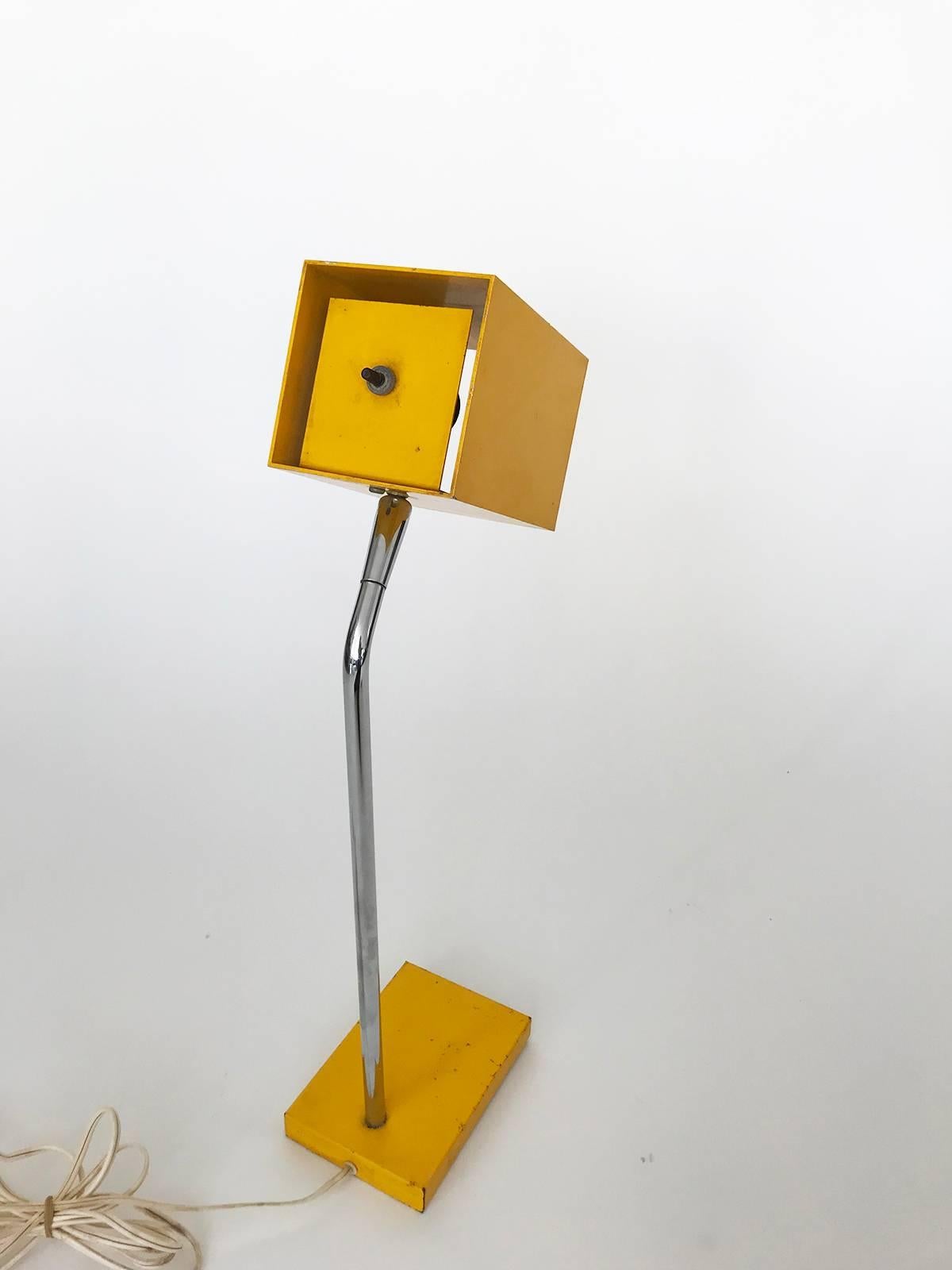 Mid-Century Modern 1960s Yellow Enameled Robert Sonneman for George Kovacs Lamp For Sale