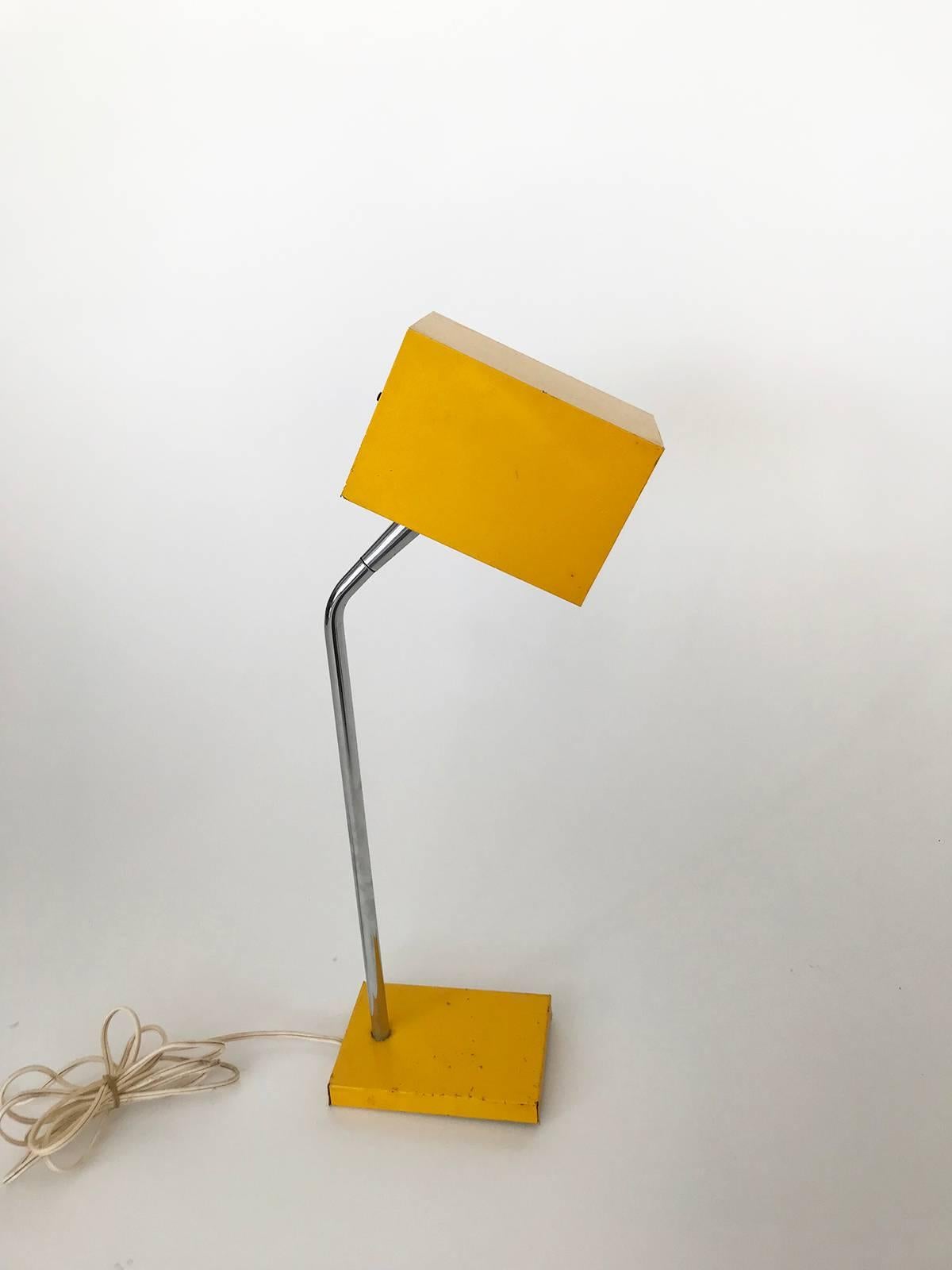 Mid-20th Century 1960s Yellow Enameled Robert Sonneman for George Kovacs Lamp For Sale