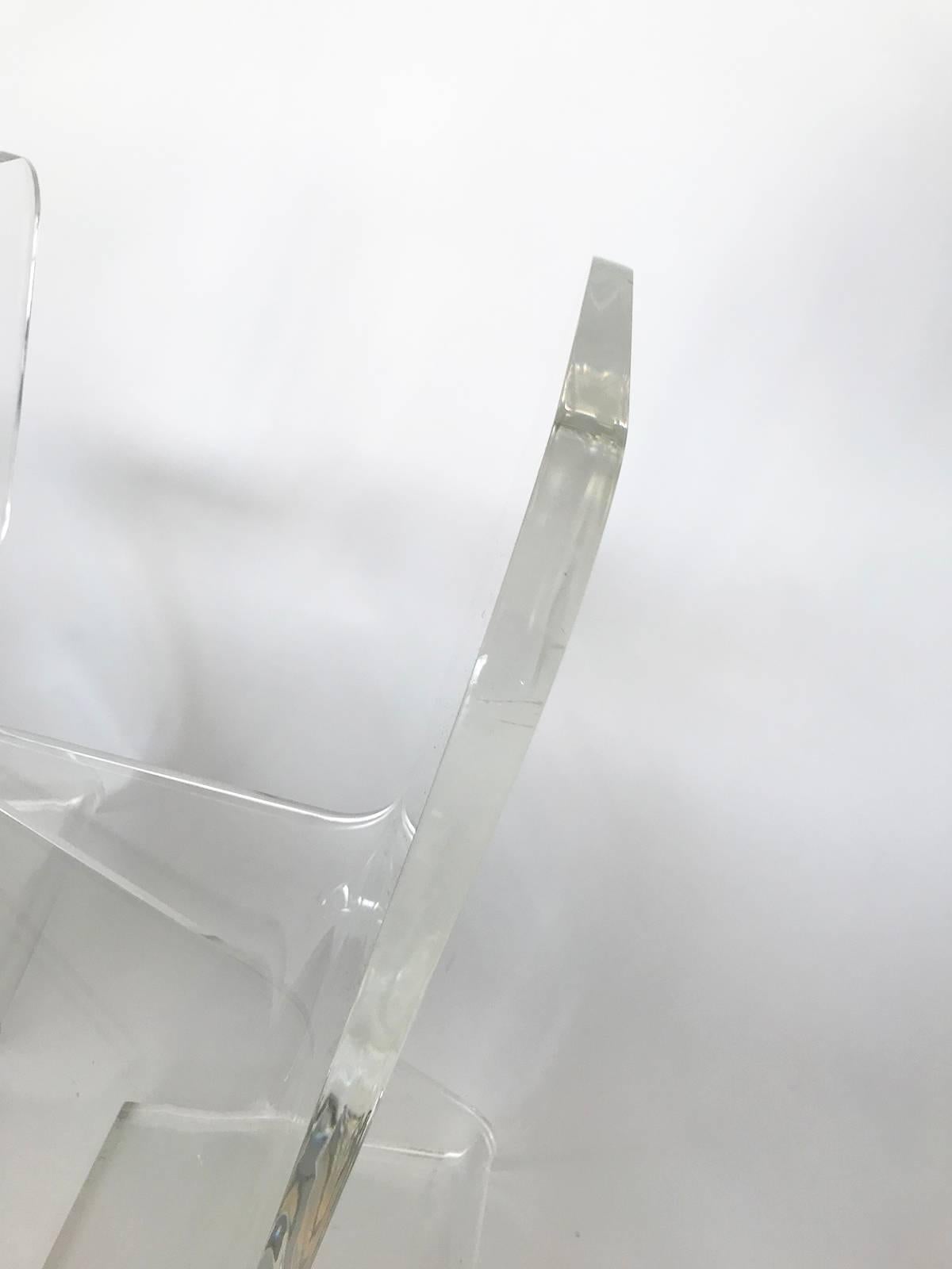 Late 20th Century 1970s Lucite Z Cantilever Chairs by Les Prismatique
