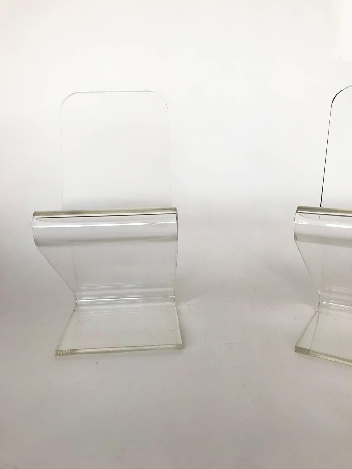 1970s Lucite Z Cantilever Chairs by Les Prismatique 3