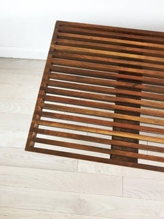 Midcentury Walnut Mel Smilow Slat Bench or Coffee Table
