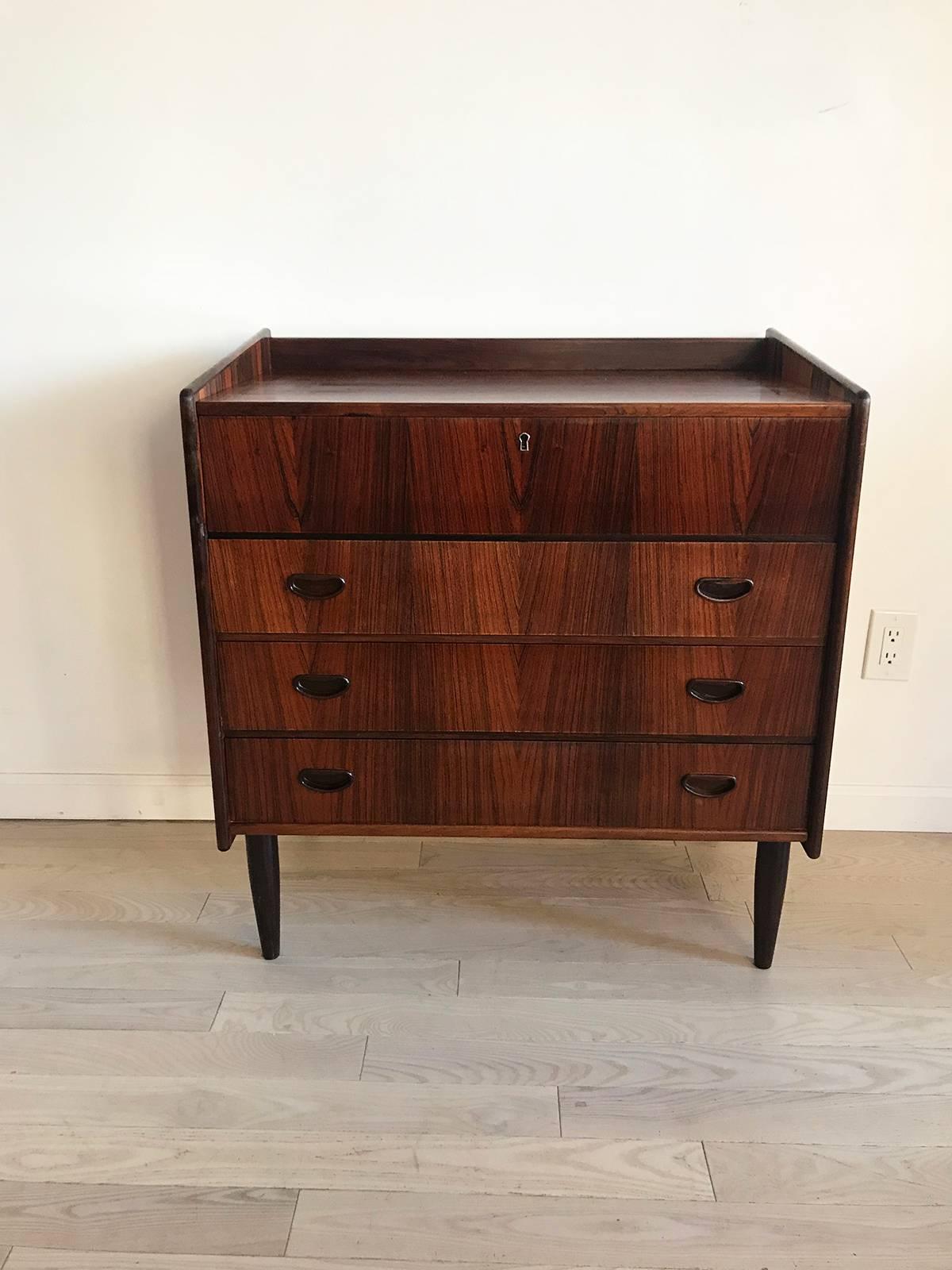 Mid-20th Century Danish Mid Century Brazilian Rosewood Vanity with Chest of Drawers