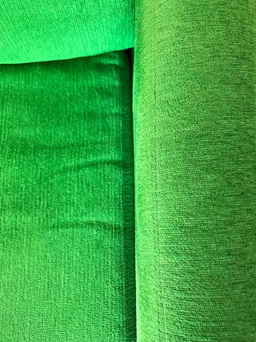 Midcentury Green Velvet Sofa with Walnut Legs by Selig 1