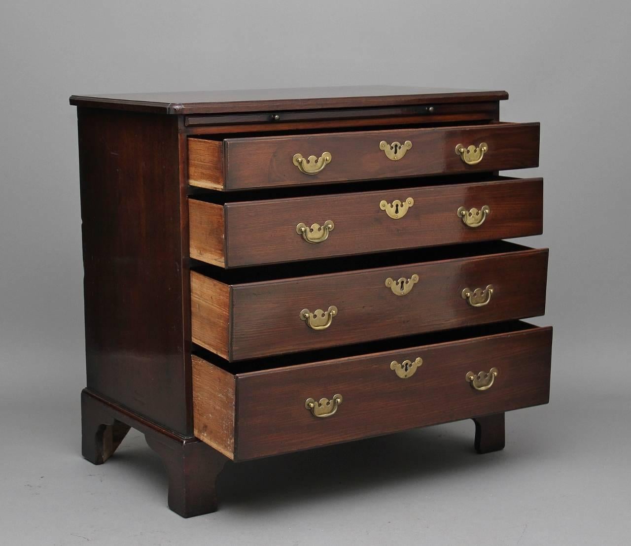 Georgian 18th Century Mahogany Chest with Brushing Slide For Sale