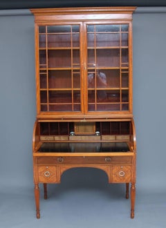 19th Century Satinwood Cylinder Bookcase by "Edwards & Roberts"