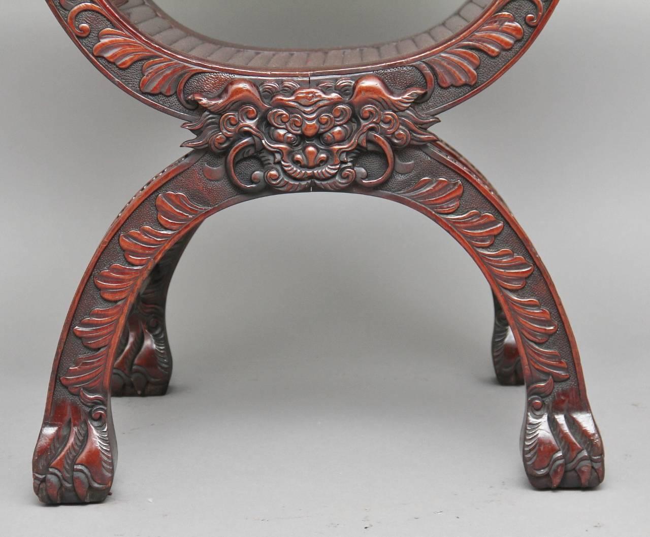 19th Century Chinese Carved Throne Chair 3