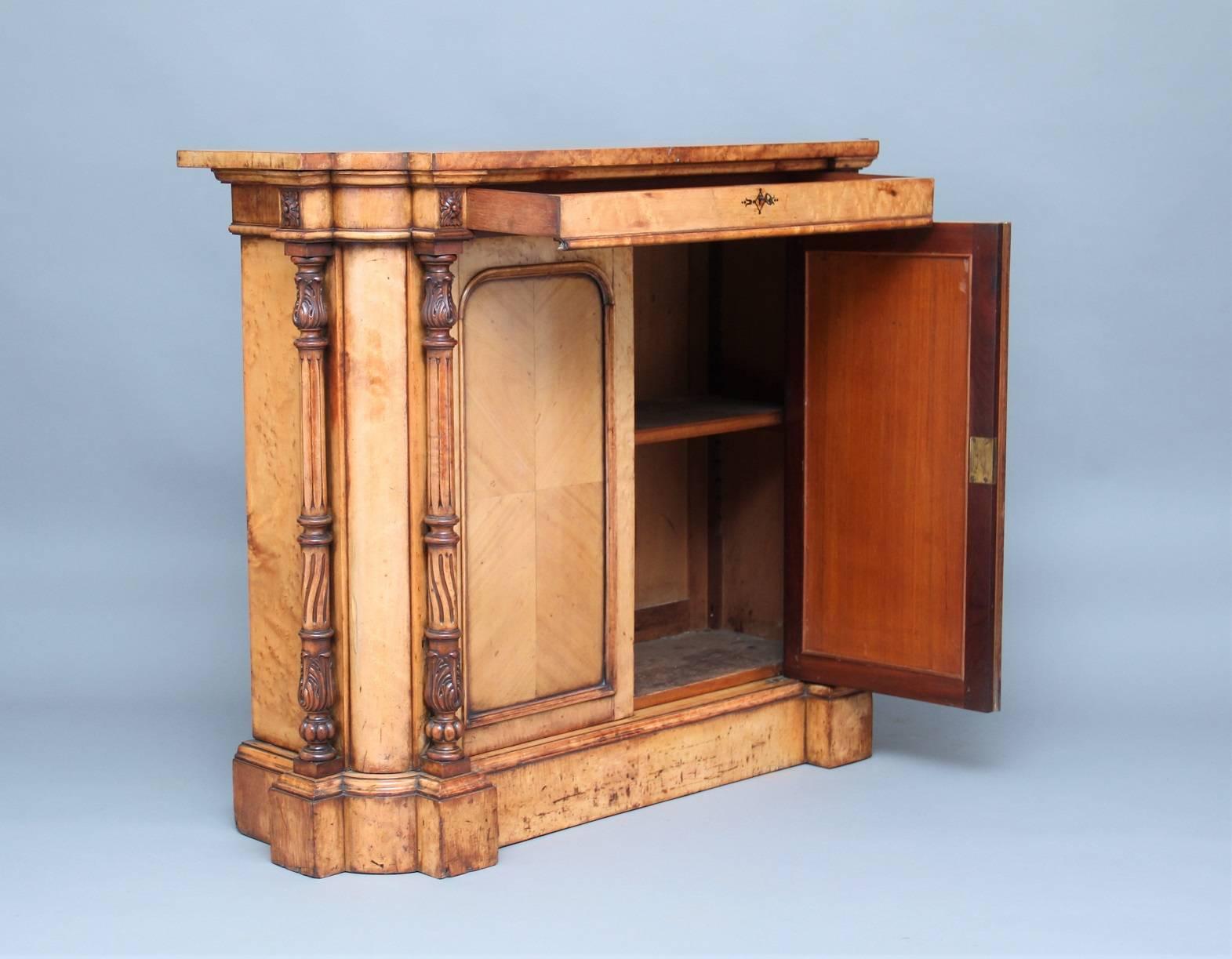 English 19th Century Birds Eye Maple Cabinet For Sale