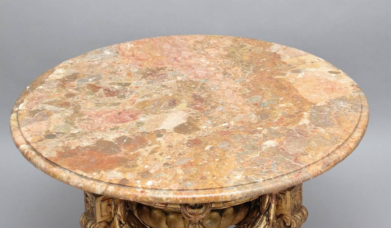 Mid-20th Century Marble Top Occasional Table For Sale 1
