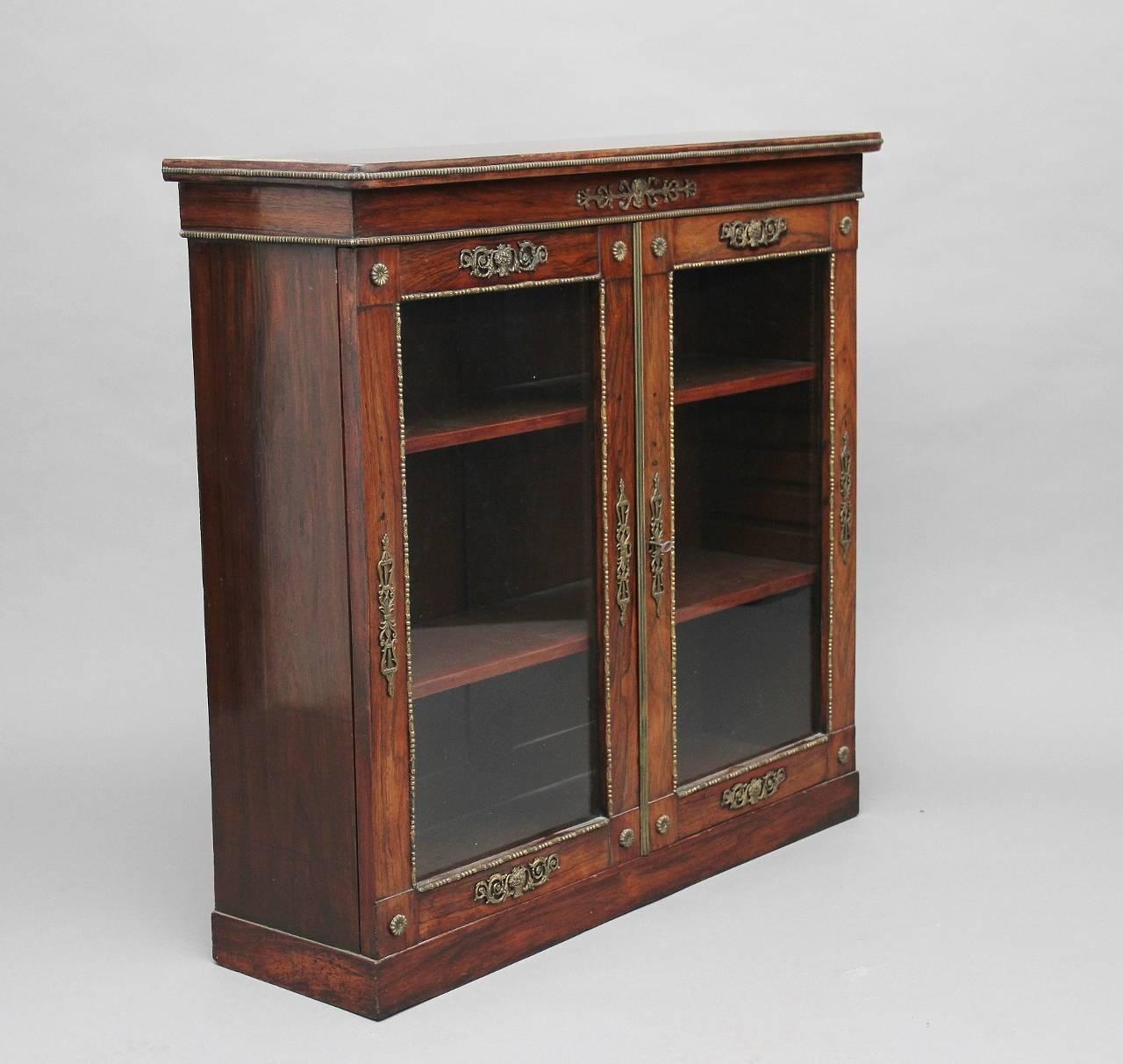 English 19th Century Rosewood and Ormolu Bookcase