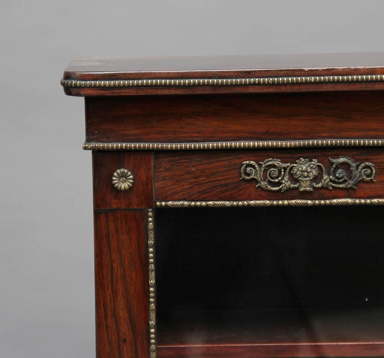 Regency 19th Century Rosewood and Ormolu Bookcase