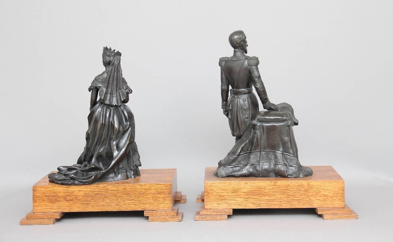 Mid-19th Century Pair of 19th Century French Bronzes For Sale
