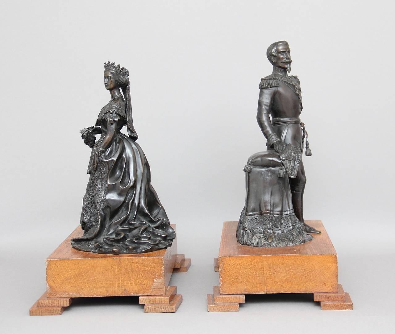 Paar französische Bronzen des 19. Jahrhunderts (Französisch) im Angebot