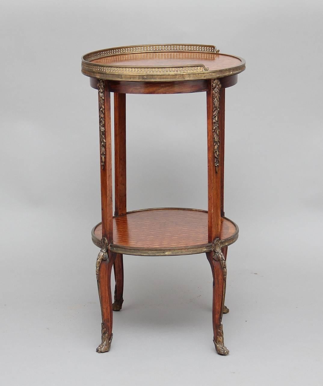 French 19th Century Kingwood and Parquetry Etagere