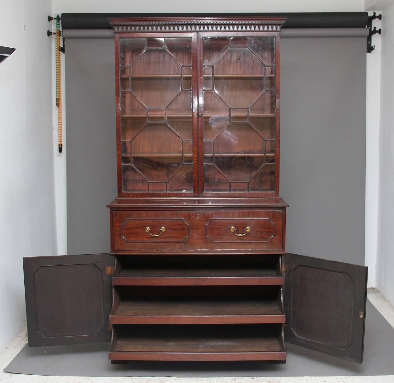 18th Century Mahogany Secretaire Bookcase 3