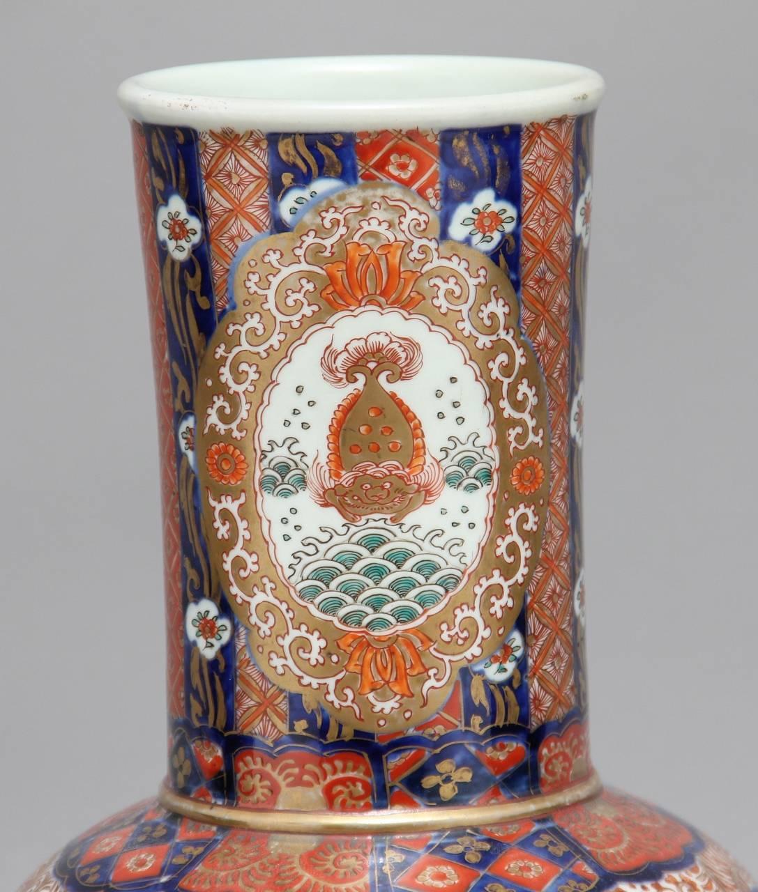 Late 19th Century Pair of 19th Century Imari Vases