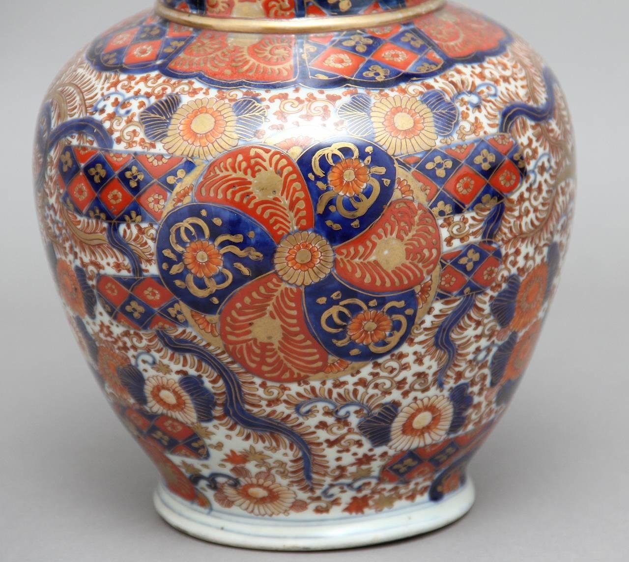 Ceramic Pair of 19th Century Imari Vases