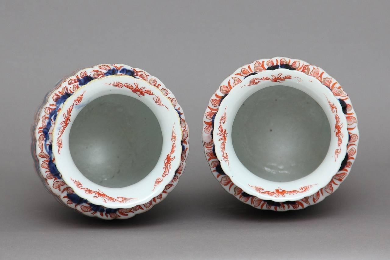 Pair of 19th Century Imari Vases In Good Condition For Sale In Martlesham, GB