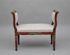 19th Century Mahogany and Ormolu Window Seat