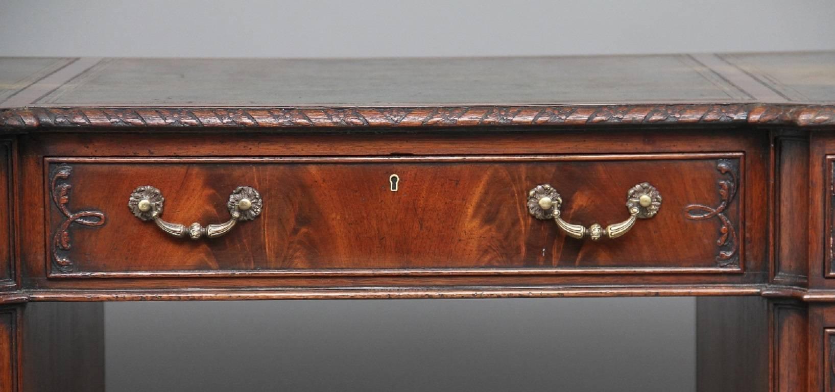 Early 20th Century Chippendale Style Mahogany Desk 6