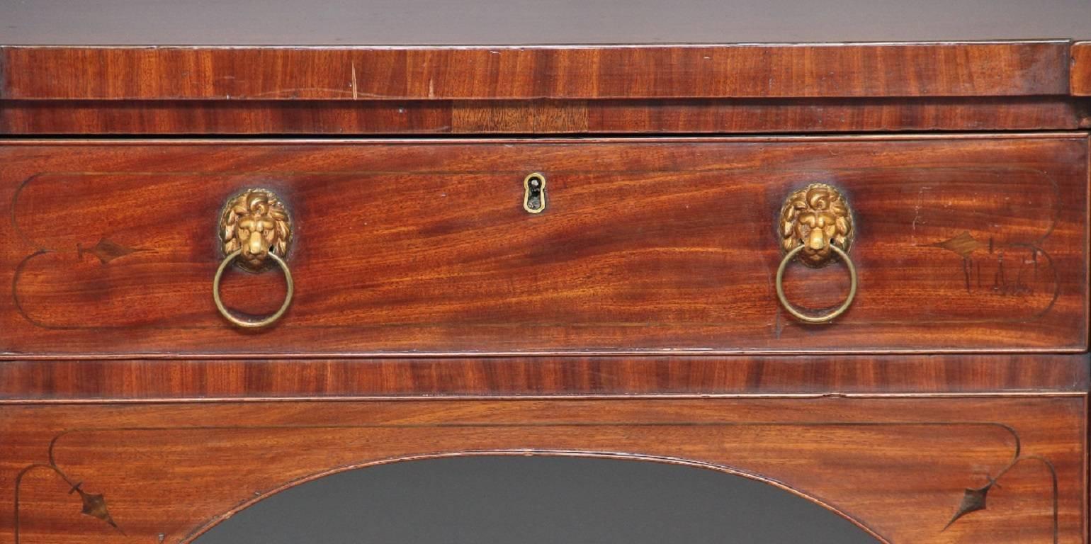19th Century Mahogany Inlaid Bow Ended Sideboard 3