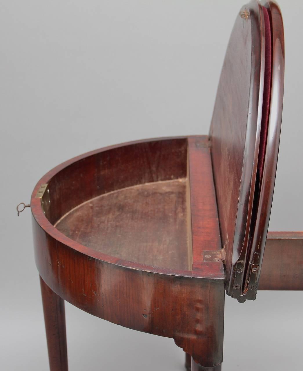 18th Century Mahogany Demilune Games Table 2