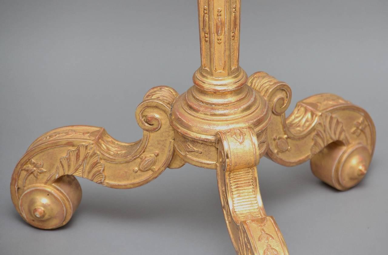 Giltwood Early 19th Century Carved and Gilded Torcher