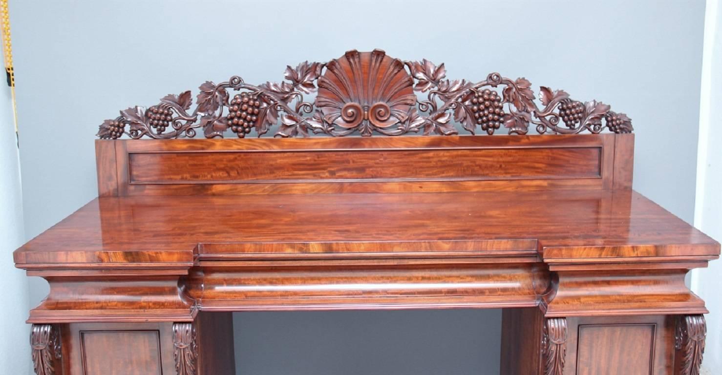 Early Victorian 19th Century Mahogany Pedestal Sideboard