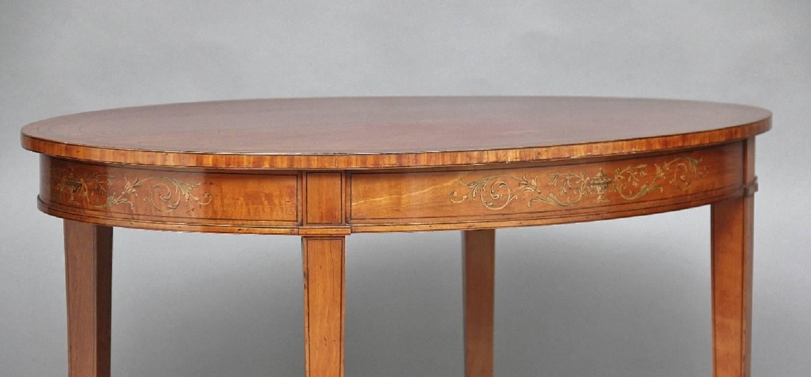 Late 19th Century 19th Century Satinwood Centre Table For Sale