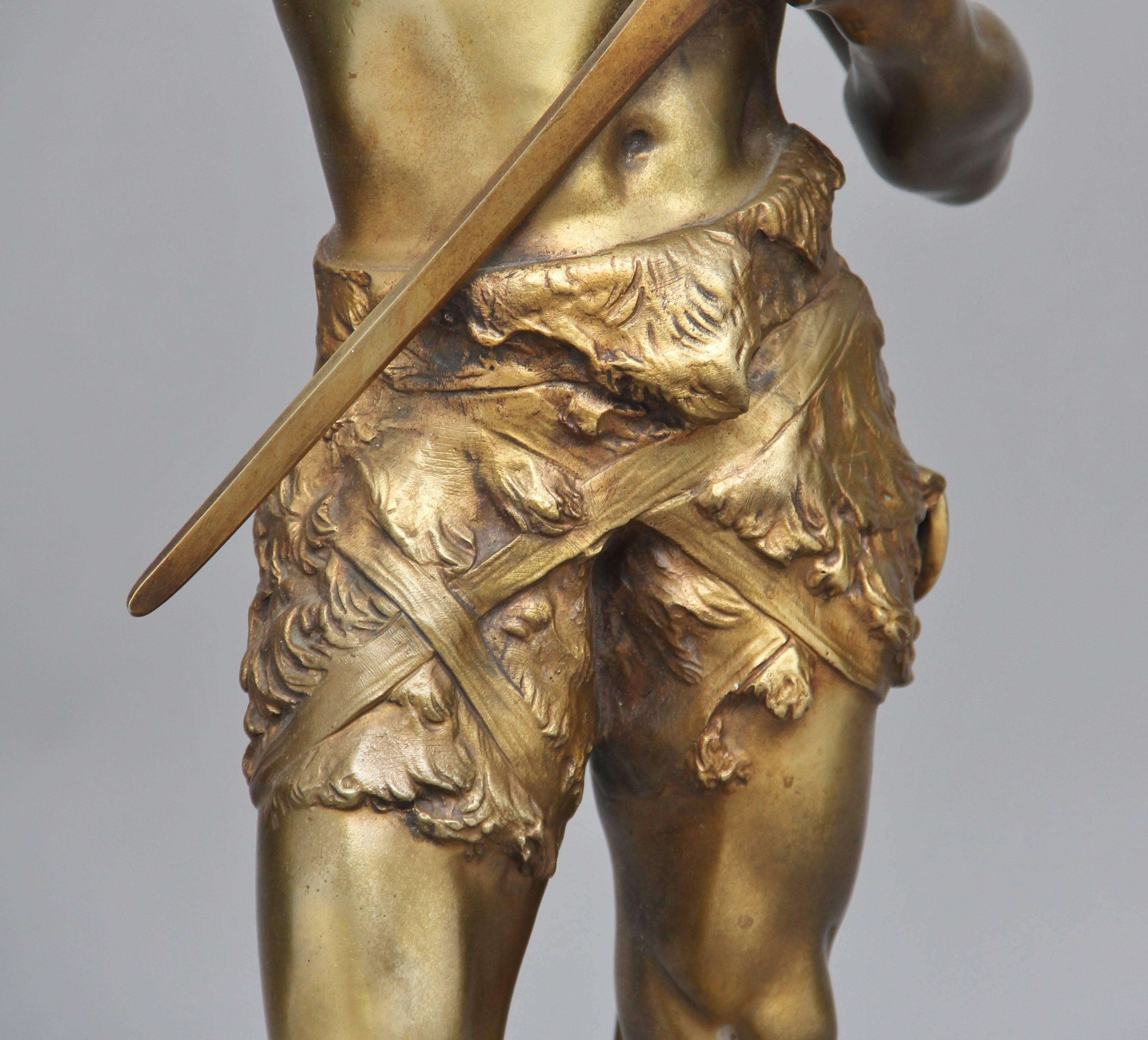 19th Century Gilt Bronze Figure of a Viking Warrior 5