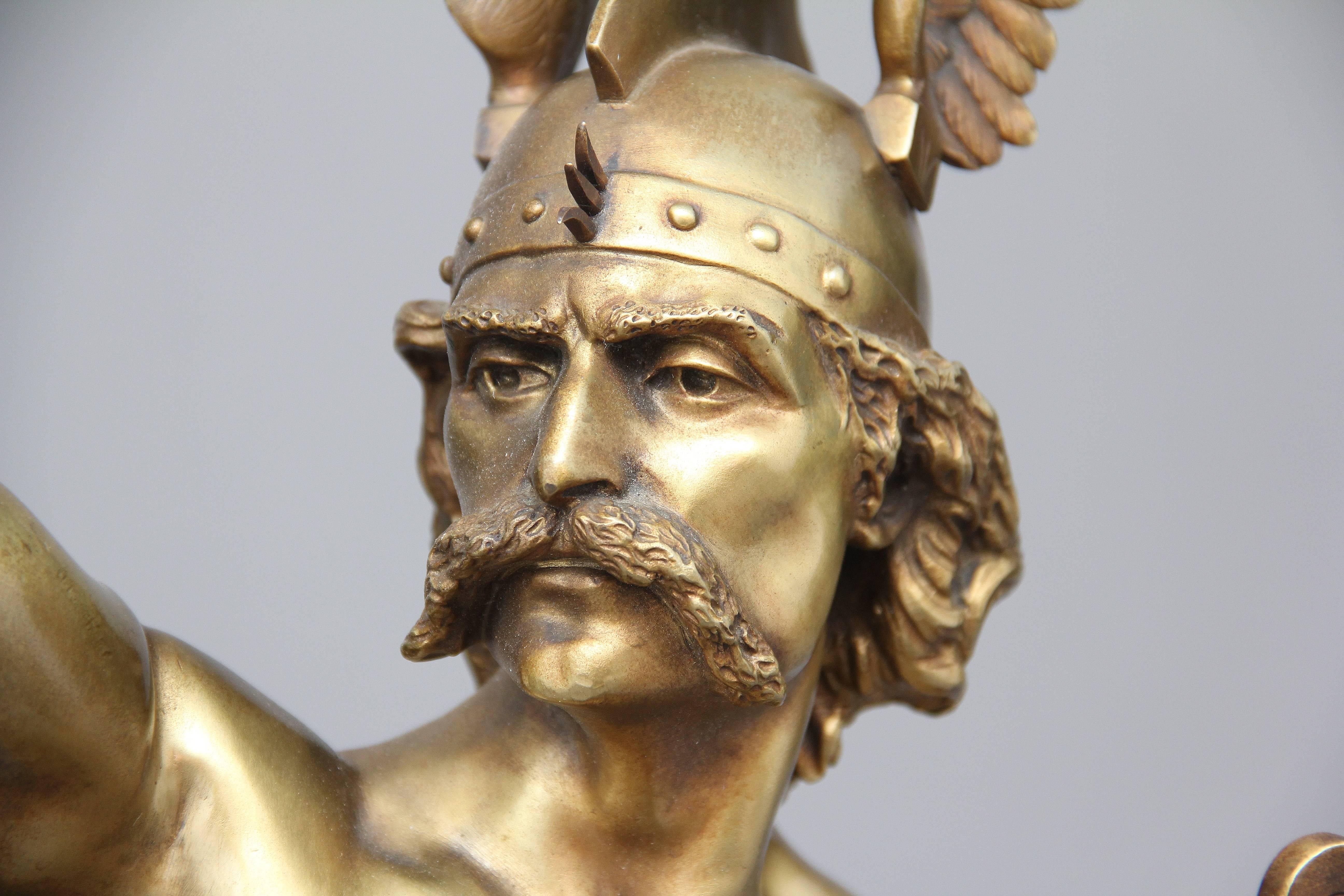 19th Century Gilt Bronze Figure of a Viking Warrior 2
