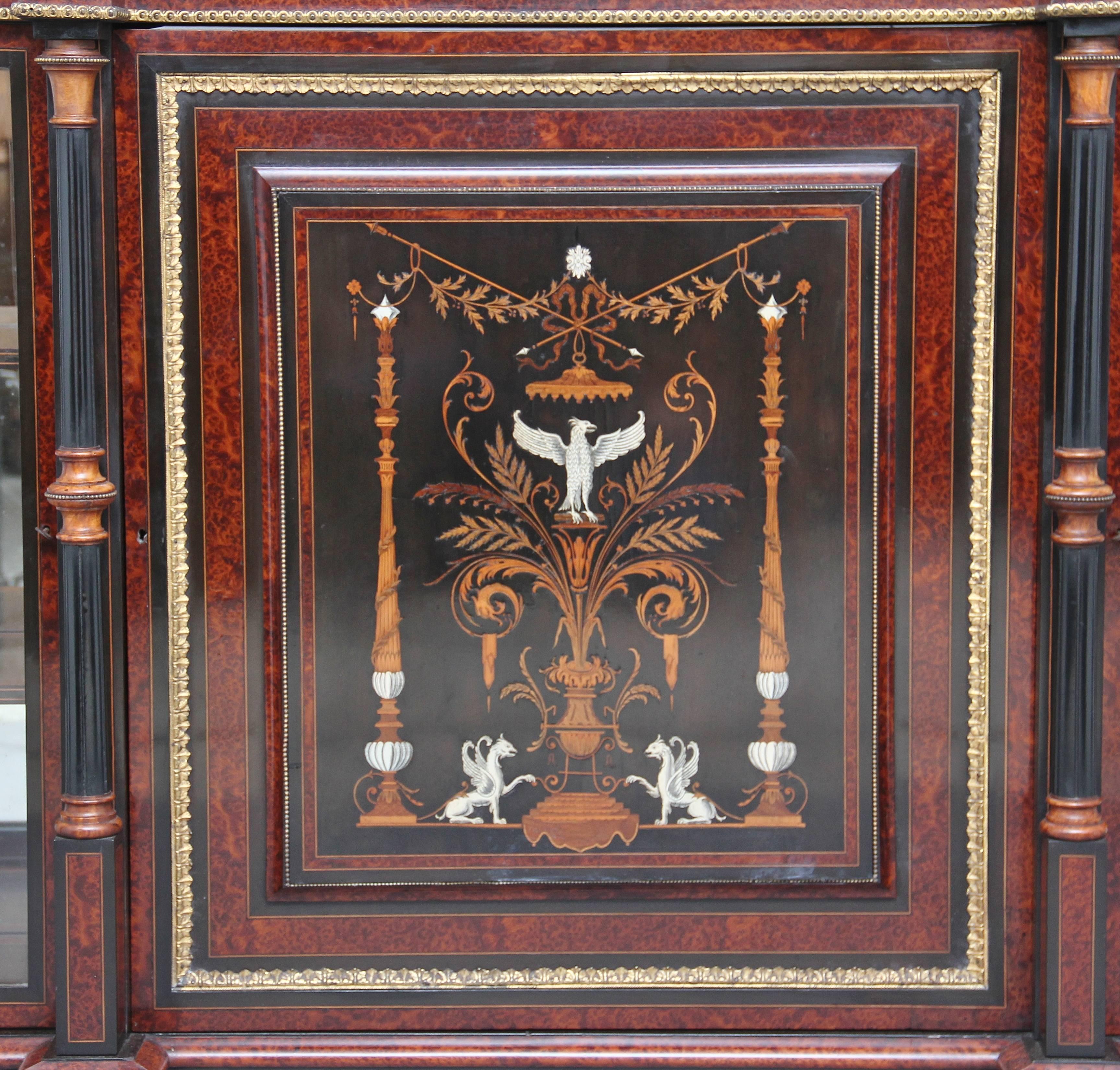 19th Century Exhibition Quality Amboyna and Ebonized Cabinet 1