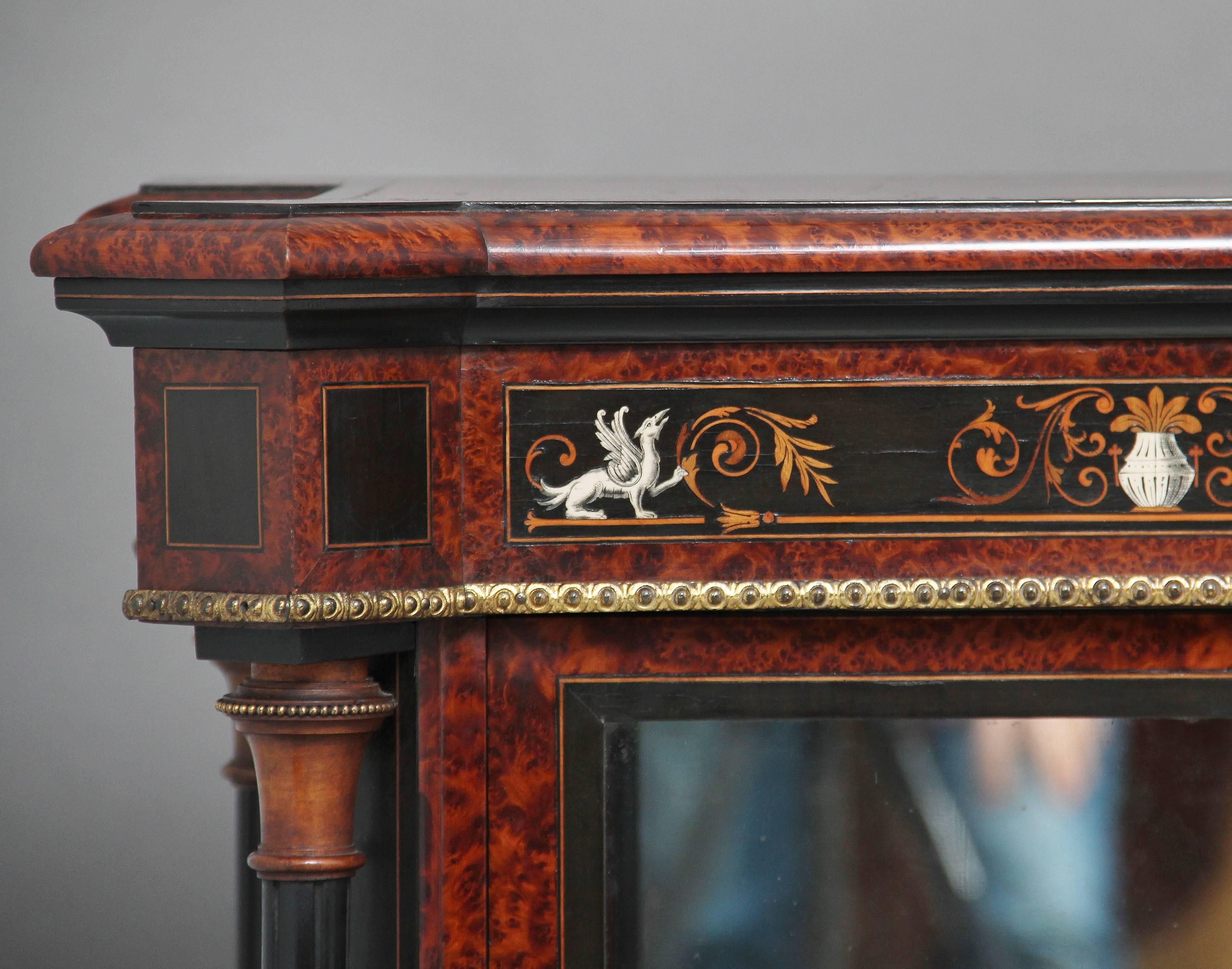 19th Century Exhibition Quality Amboyna and Ebonized Cabinet In Good Condition In Martlesham, GB