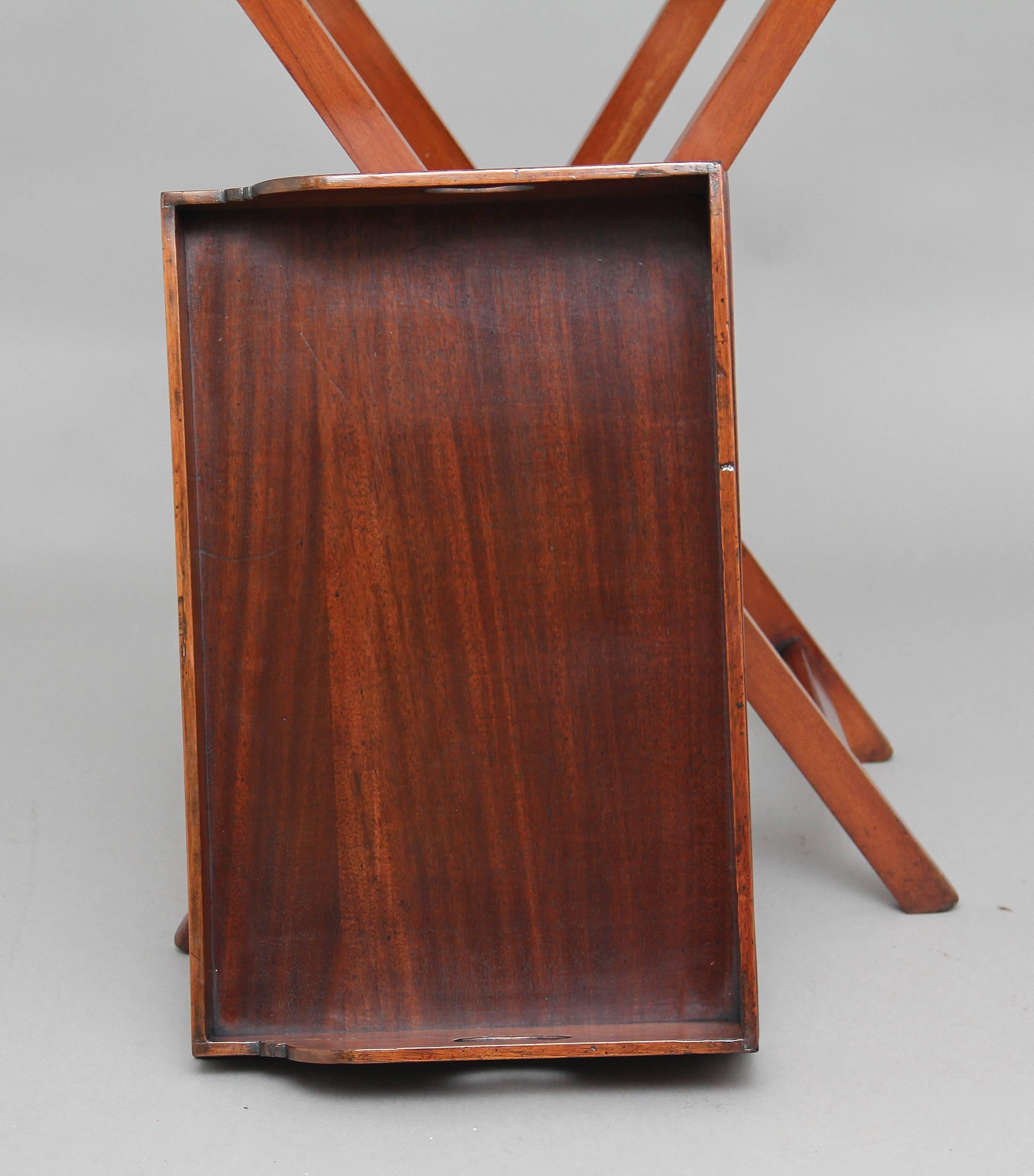 19th Century Mahogany Butlers Tray on Stand 1