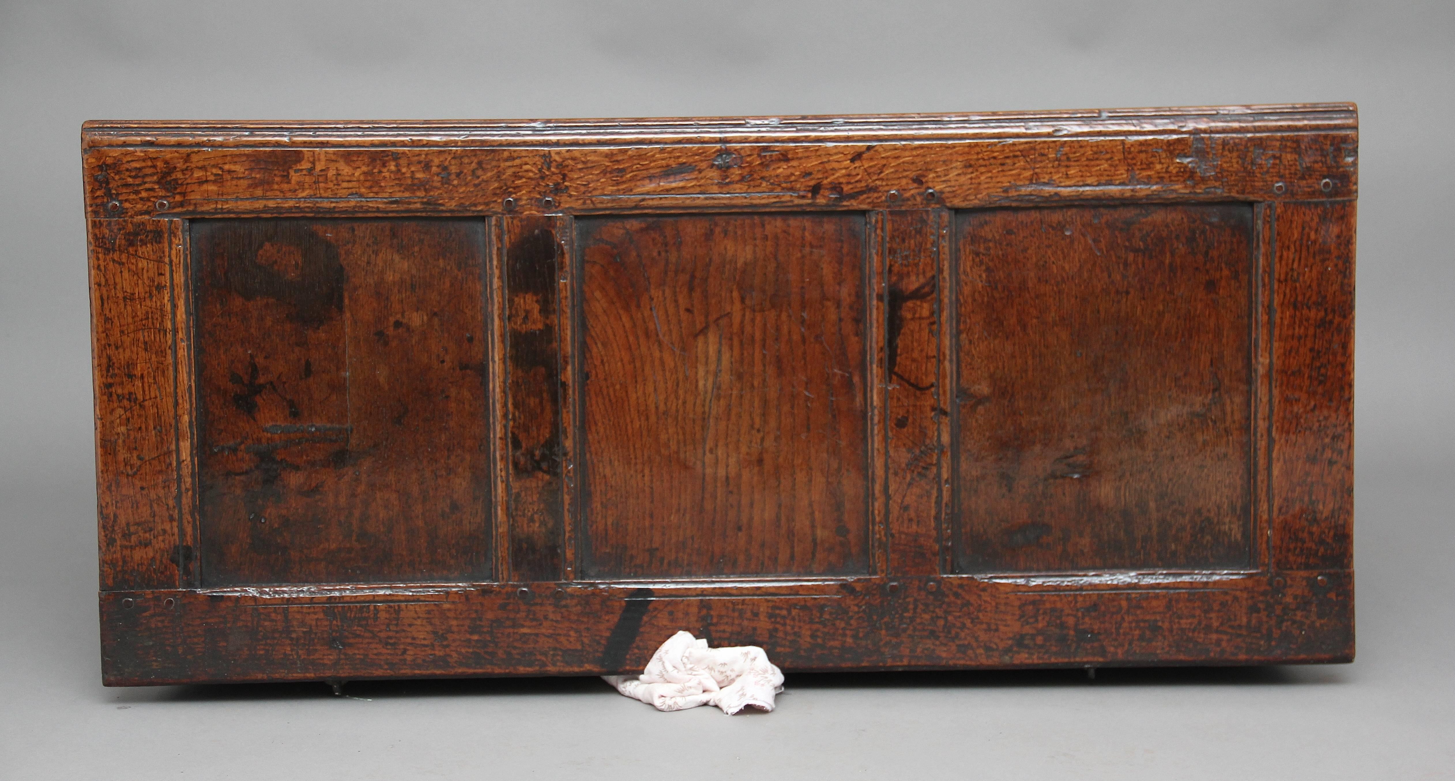 17th Century Oak Coffer In Good Condition In Martlesham, GB