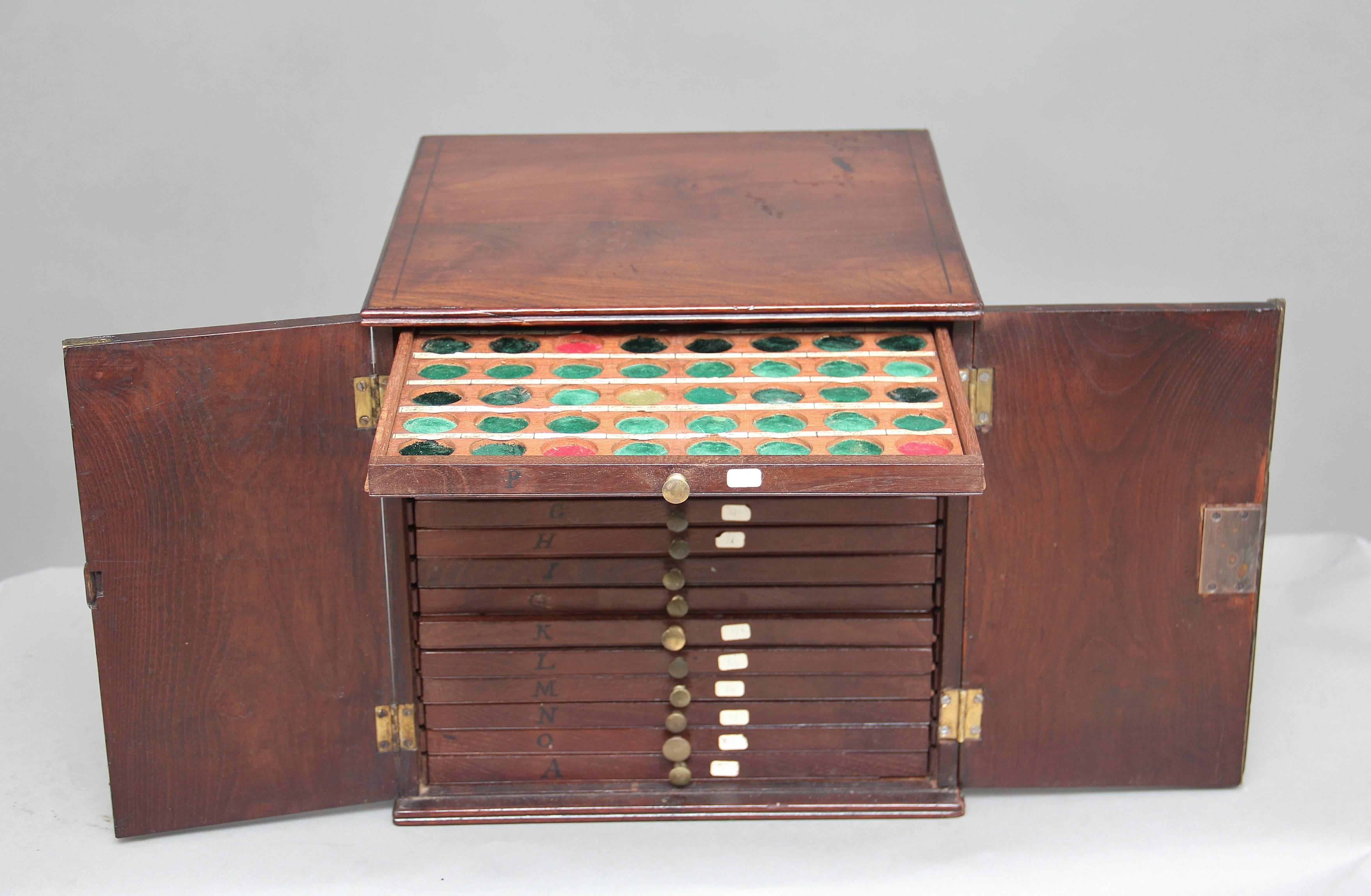 Early 19th Century Coin Collectors Cabinet In Good Condition In Martlesham, GB