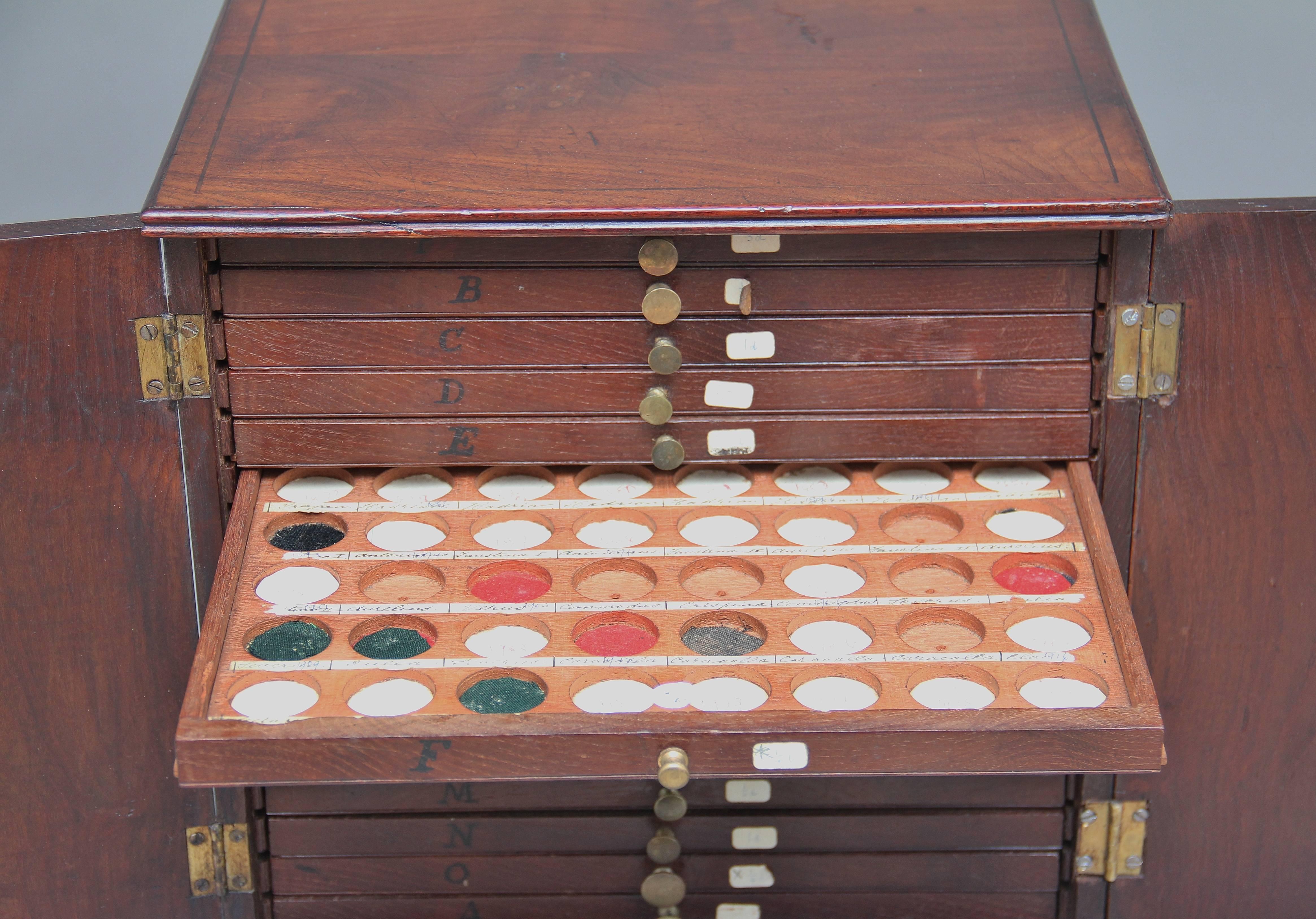 Wood Early 19th Century Coin Collectors Cabinet