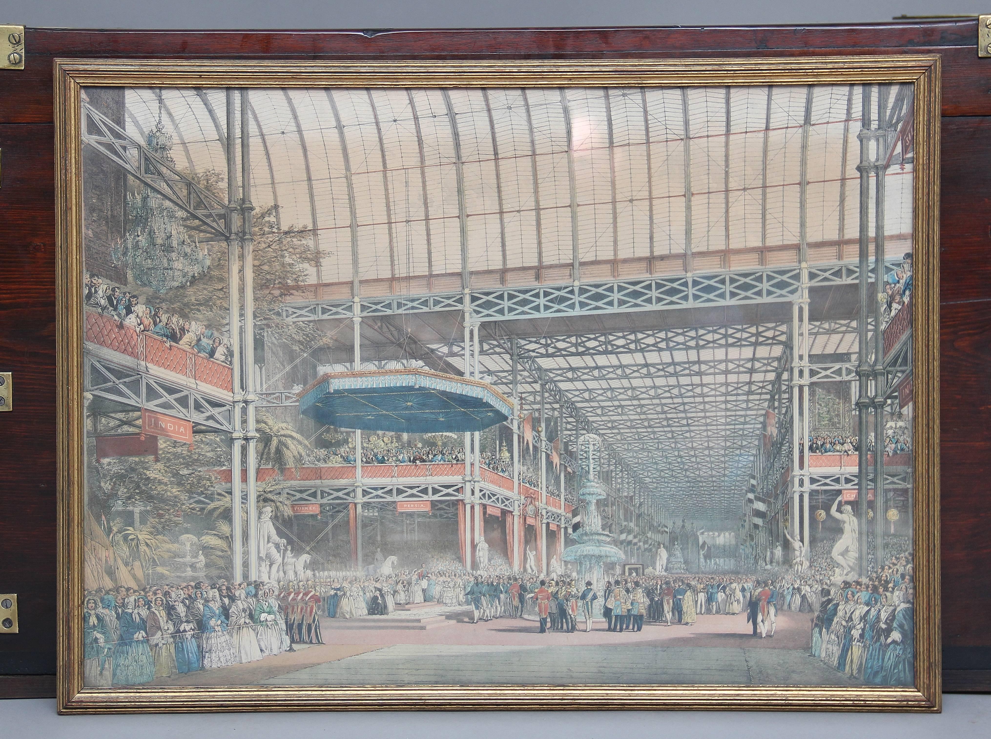 Late 19th Century Set of Four 19th Century Hand Colored Prints of the 1851 Great Exhibition