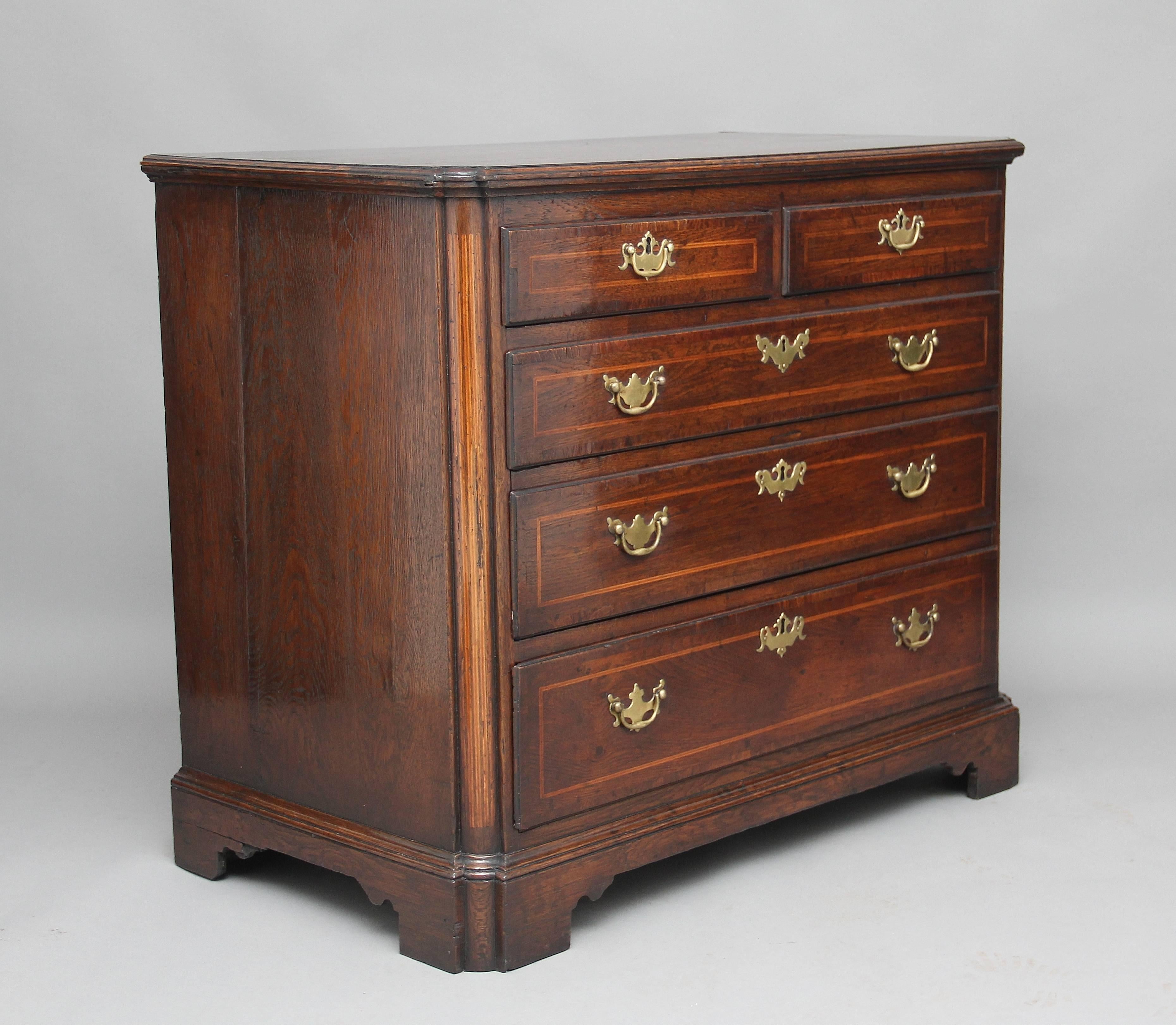 Georgian 18th Century Oak Chest of Drawers For Sale