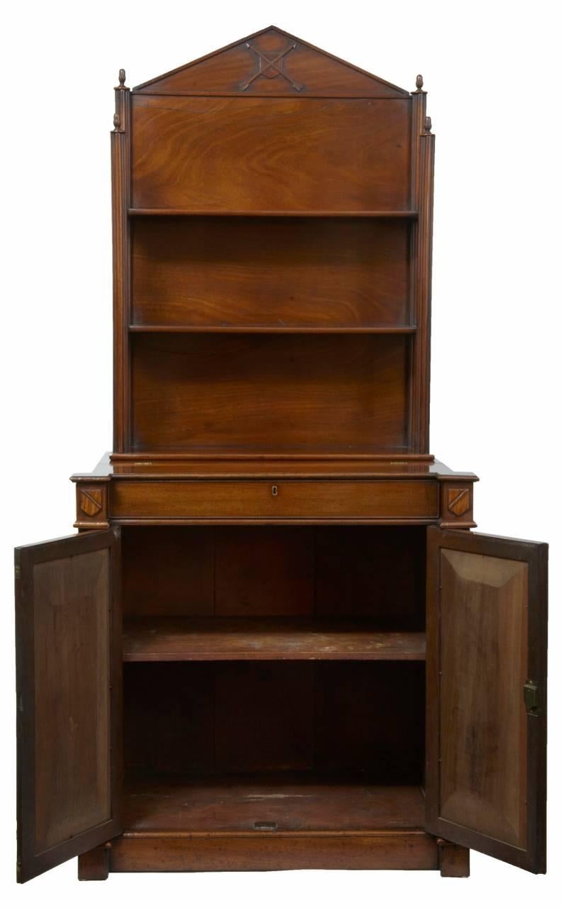 19th Century Mahogany Writing Cabinet In Good Condition For Sale In Martlesham, GB