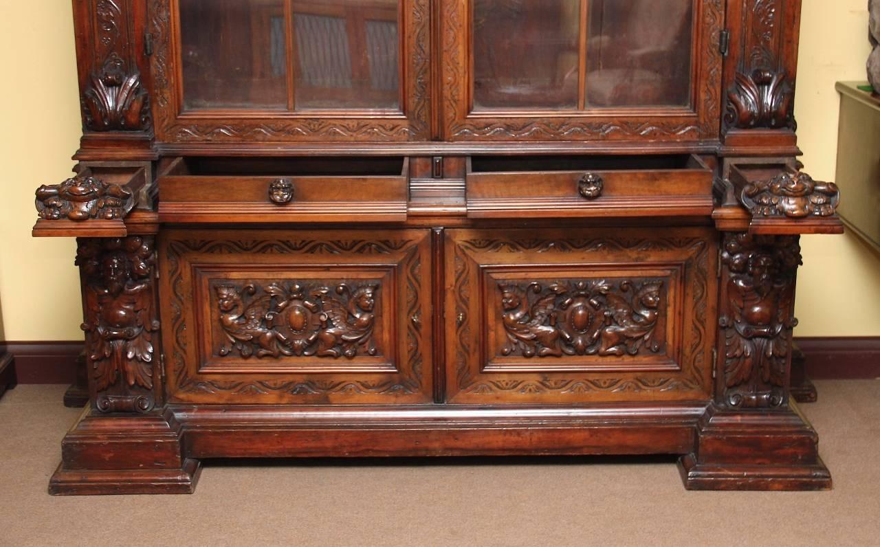 Mid-19th Century 19th Century Walnut Bookcase or Cabinet