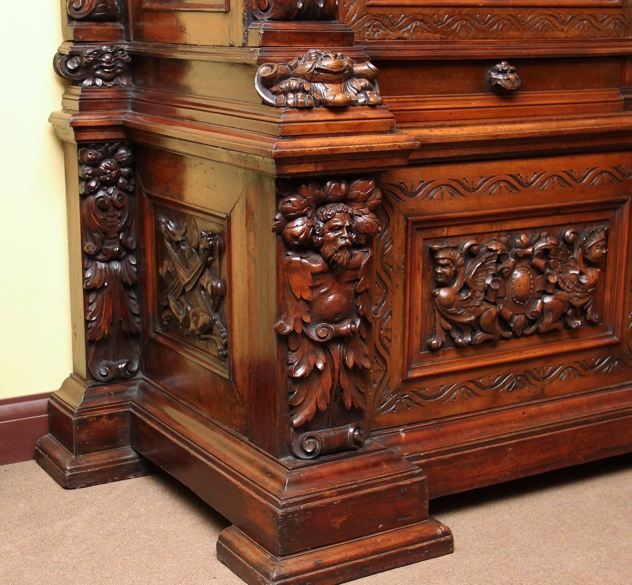 19th Century Walnut Bookcase or Cabinet 2