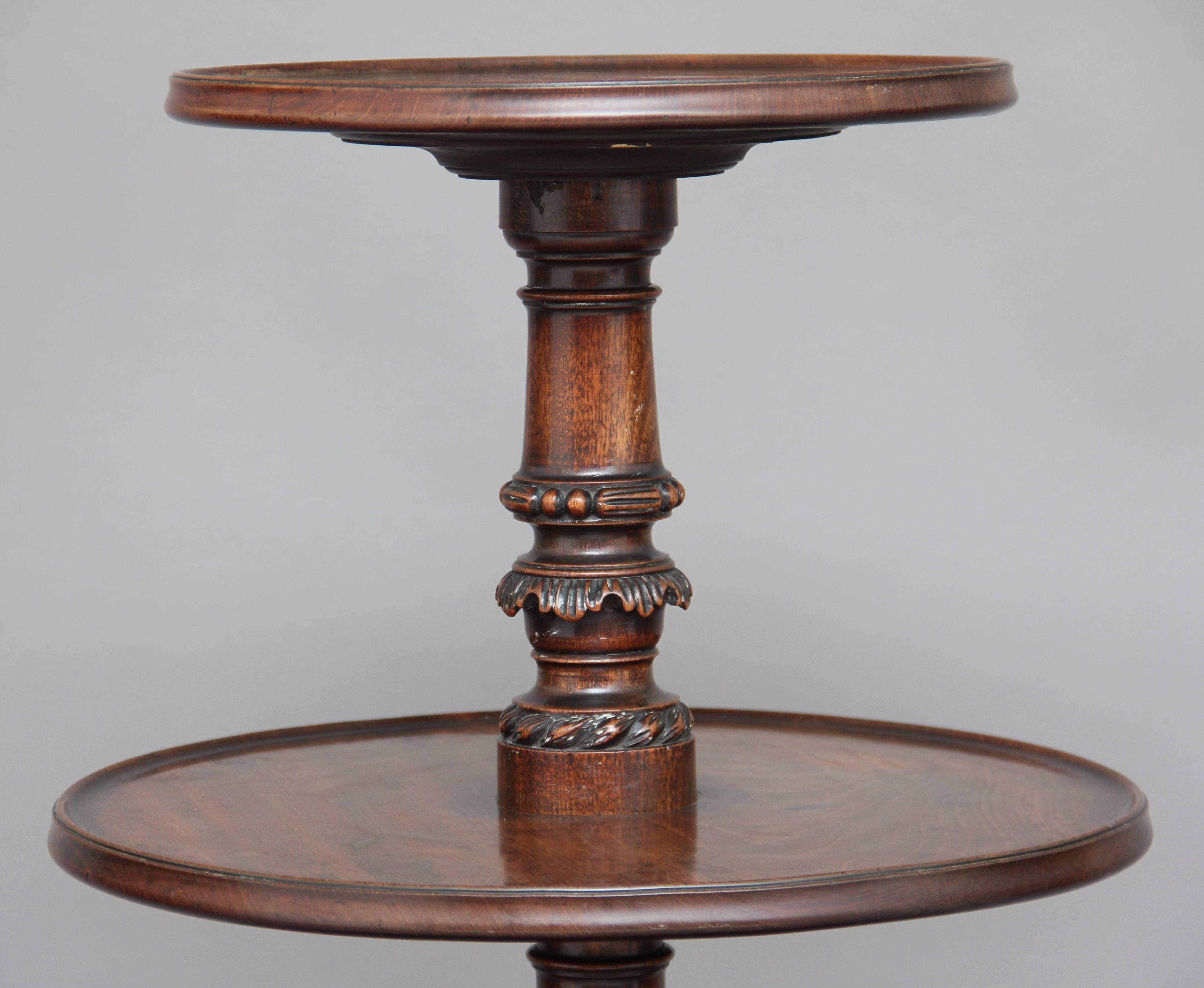 Early 19th Century Three Tier Mahogany Dumbwaiter For Sale 1