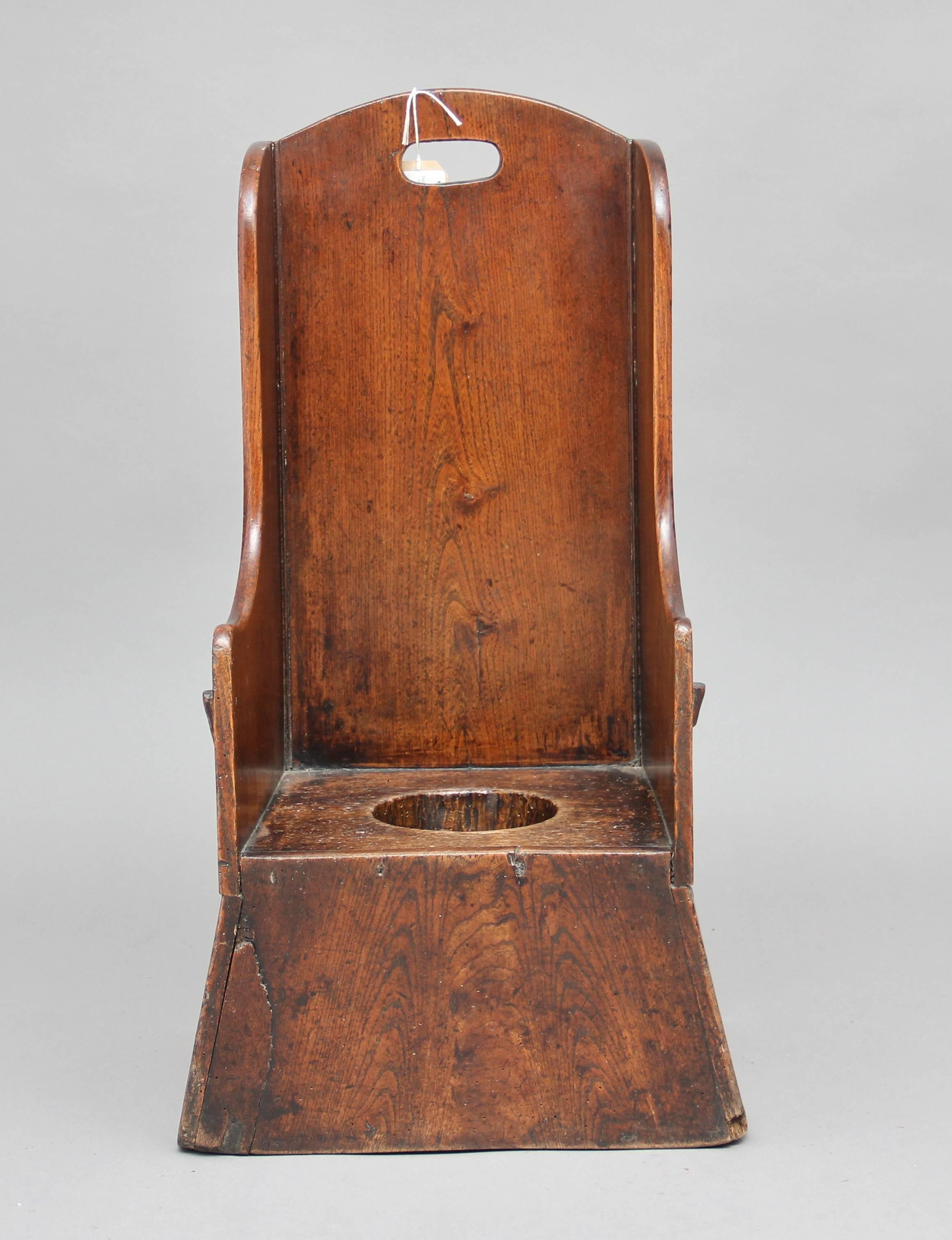 English 18th Century Elm Child's Chair For Sale