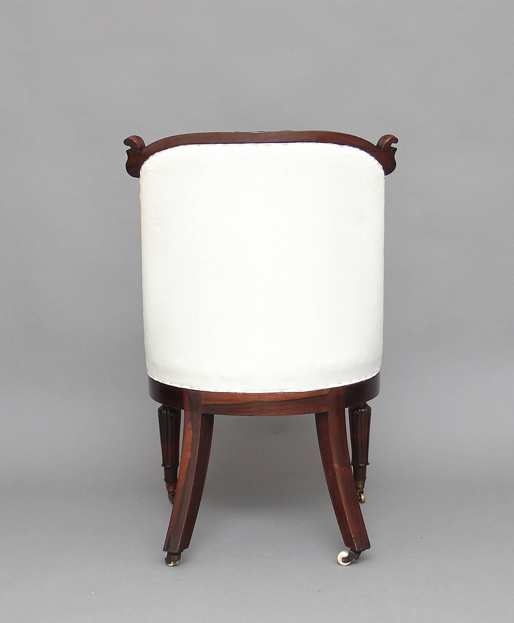 English 19th Century Rosewood Slipper Chair